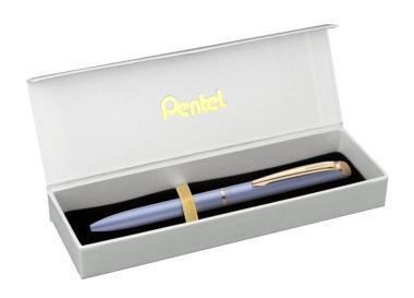 Pentel zselés rollertoll prémium fém EnerGel pastell lila 0,7 mm - fekete tintával + ajándék kék tollbetéttel